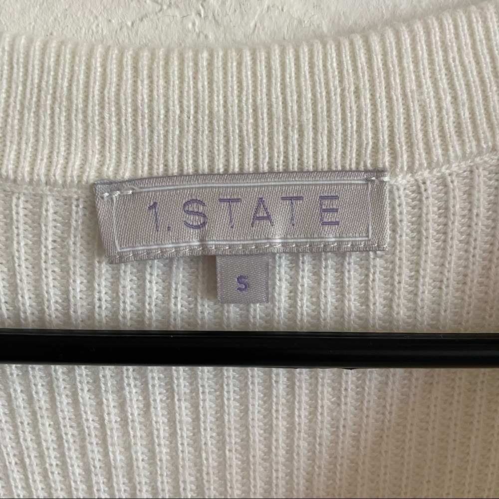 1.STATE RUFFLED TIERED PULLOVER CREAM SWEATER - Picture 7 of 9